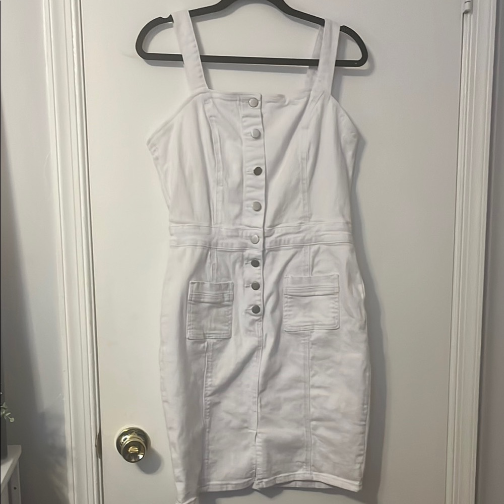 Source Unknown White Sleeveless Sheath Mini Dress XL